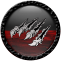 The lycan attack button with blood.